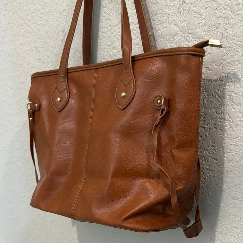 Elegant Brown Leather Tote Bag by Montana West